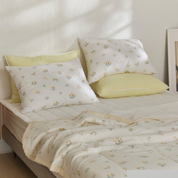 Cooling Seersucker Summer Bedding Set(Quilt, Pillowcase, Pad Set) (Boni)-MayDay Mall