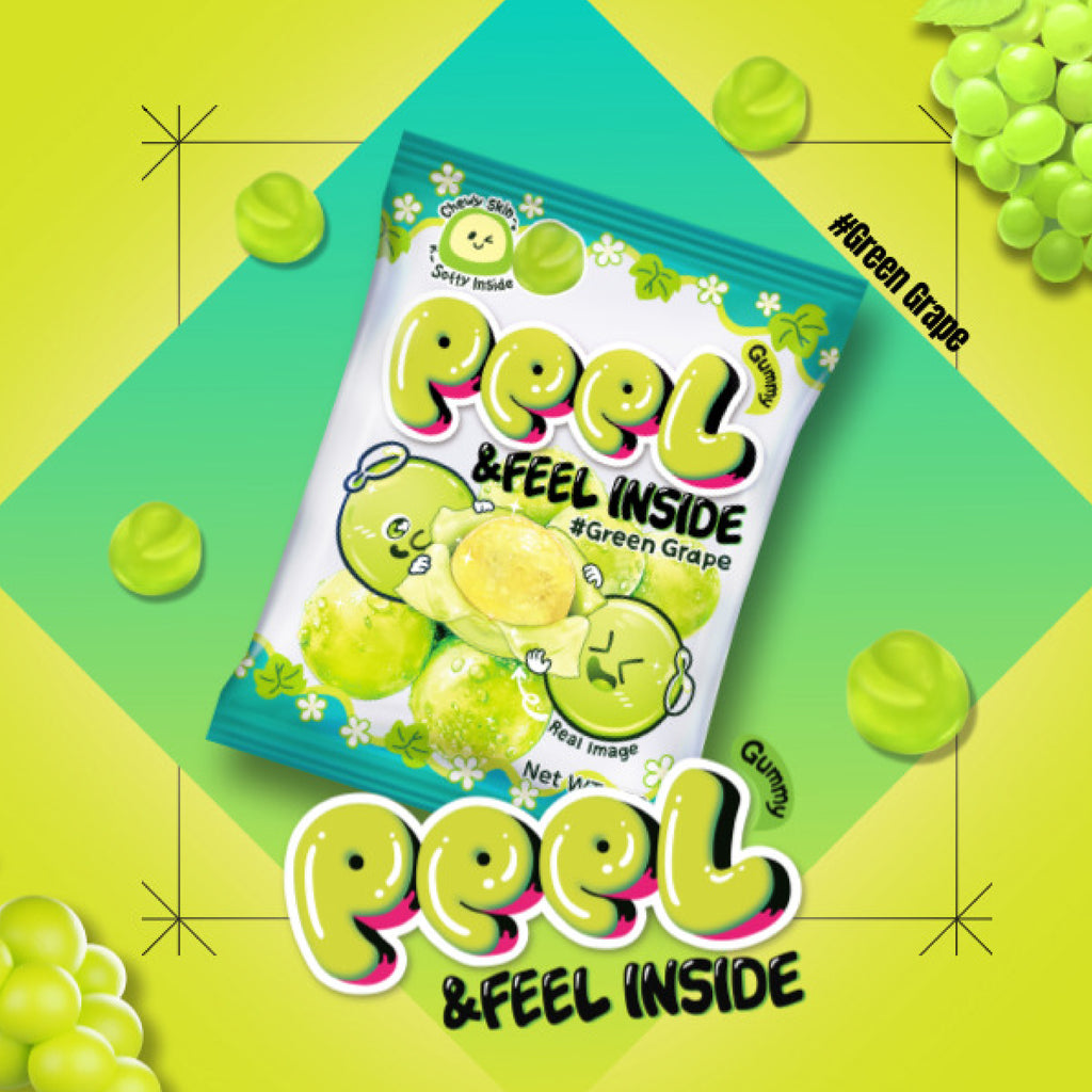 Peel Gummy Green Grape (58g)-MayDay Mall
