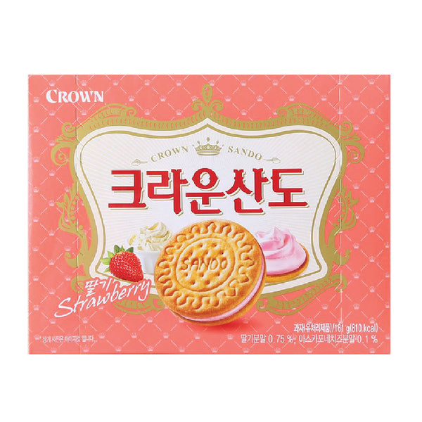 Crown Sando Biscuits With Strawberry Cream (161g)-MayDay Mall
