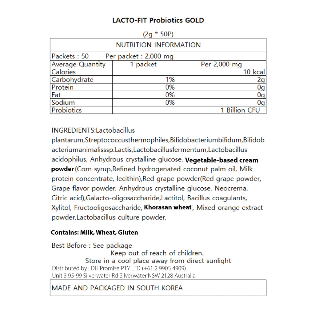 Lacto-Fit ProBiotics GOLD (50 Sticks)-MayDay Mall