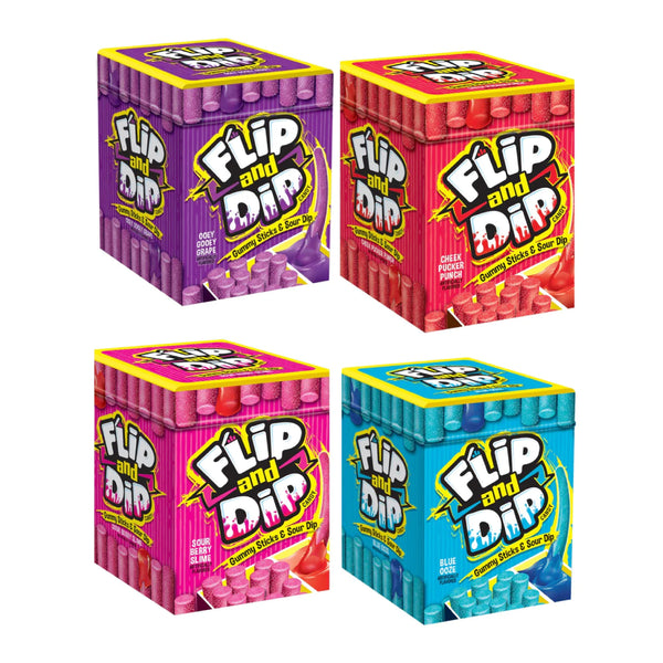 Flip and Dip - Gummy Stickers & Sour Dip (Assorted)-MayDay Mall