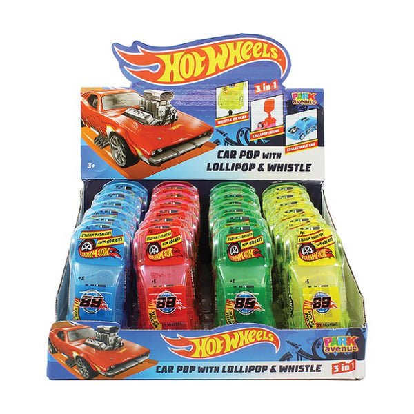 Hot Wheels Car Pop with Lollipop & Whistle (Assorted)-MayDay Mall