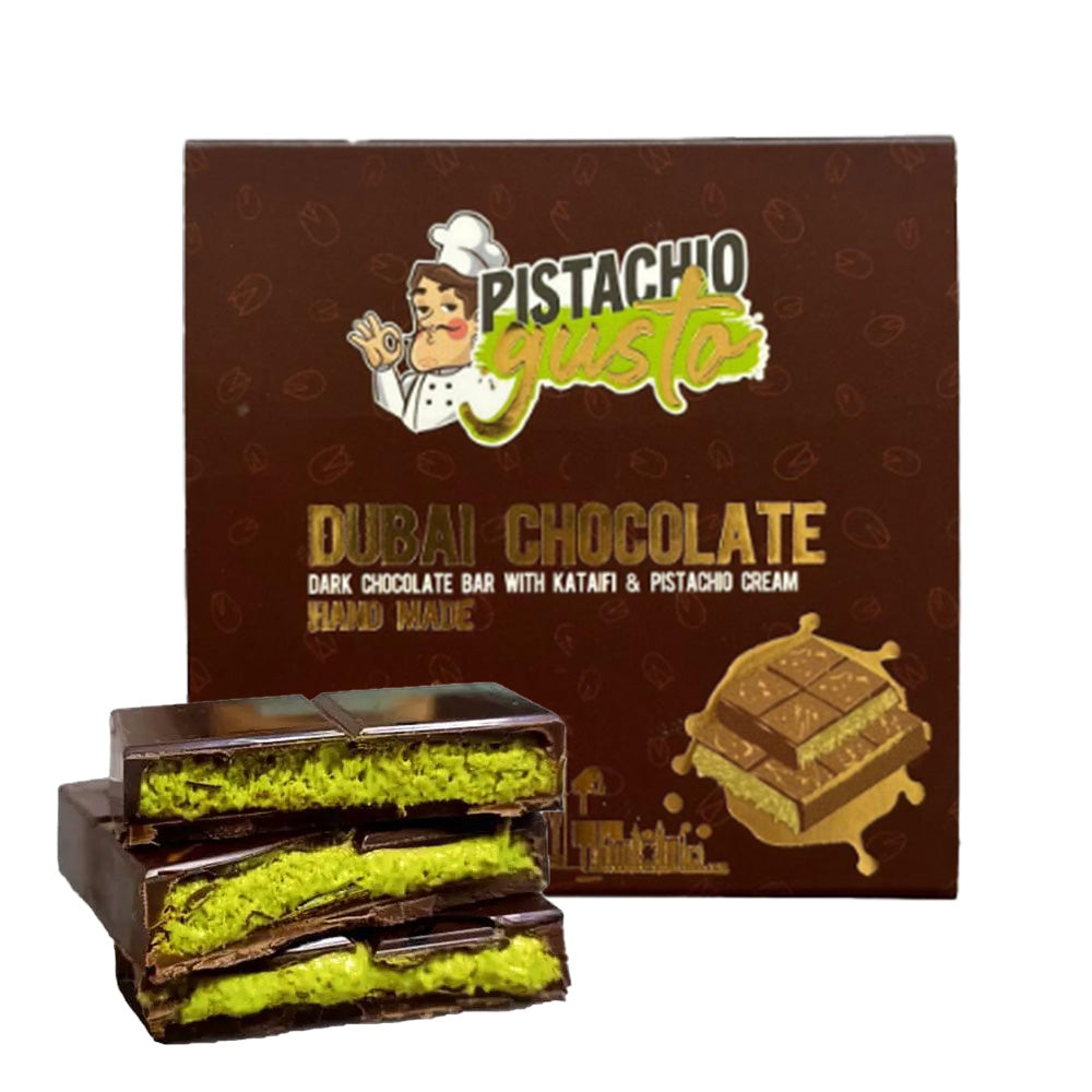 Dubai Chocolate (Dark Bar with Katifi & Pistachio Cream)100g