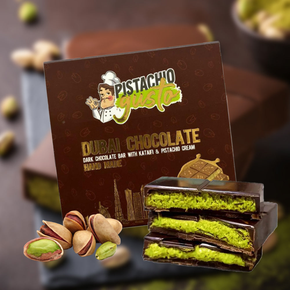 Dubai Chocolate (Dark Bar with Katifi & Pistachio Cream)100g
