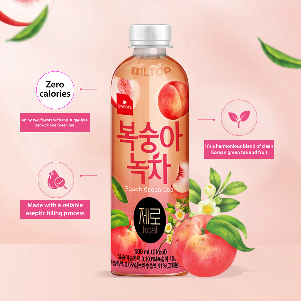 Peach Zero Green tea (500ml)-MayDay Mall