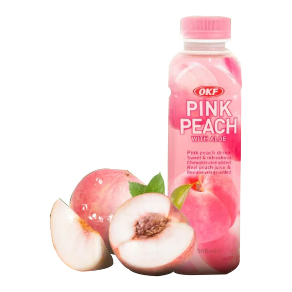 Pink Peach Drink With Aloe (500ml)-MayDay Mall