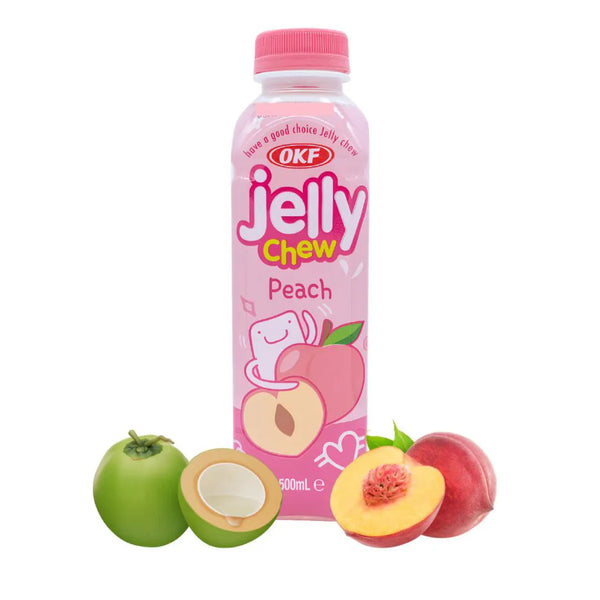 Jelly Chew Peach Drink With Coconut Jelly (500ml)-MayDay Mall