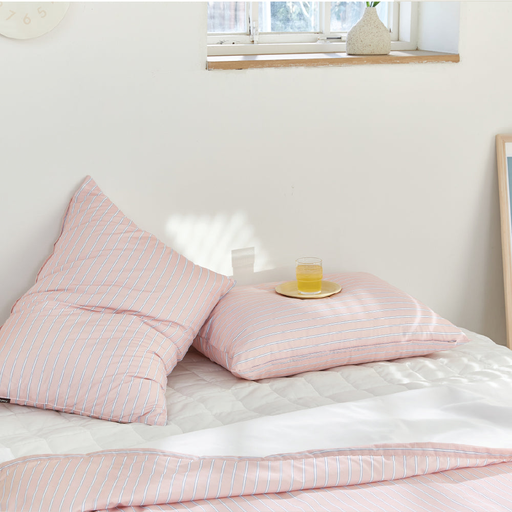 Cooling Seersucker Summer Bedding Set Boat-Pink