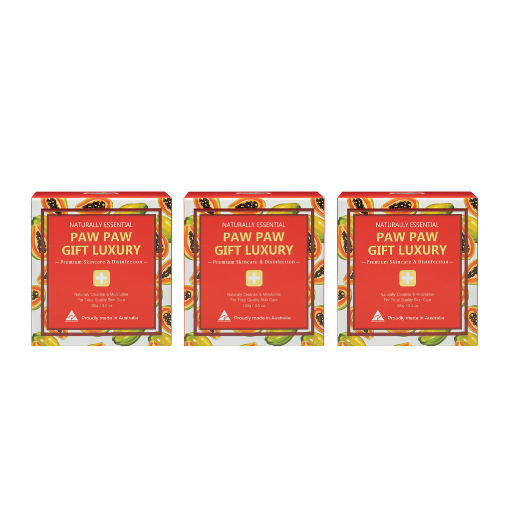 Australian Made Paw Paw Soap Bars | 3 Pack Luxury Skincare
