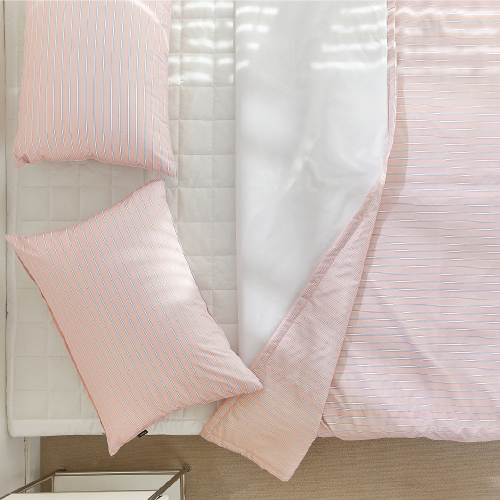 Cooling Seersucker Summer Bedding Set Boat-Pink