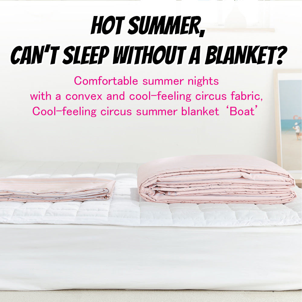 Cooling Seersucker Summer Bedding Set Boat-Pink