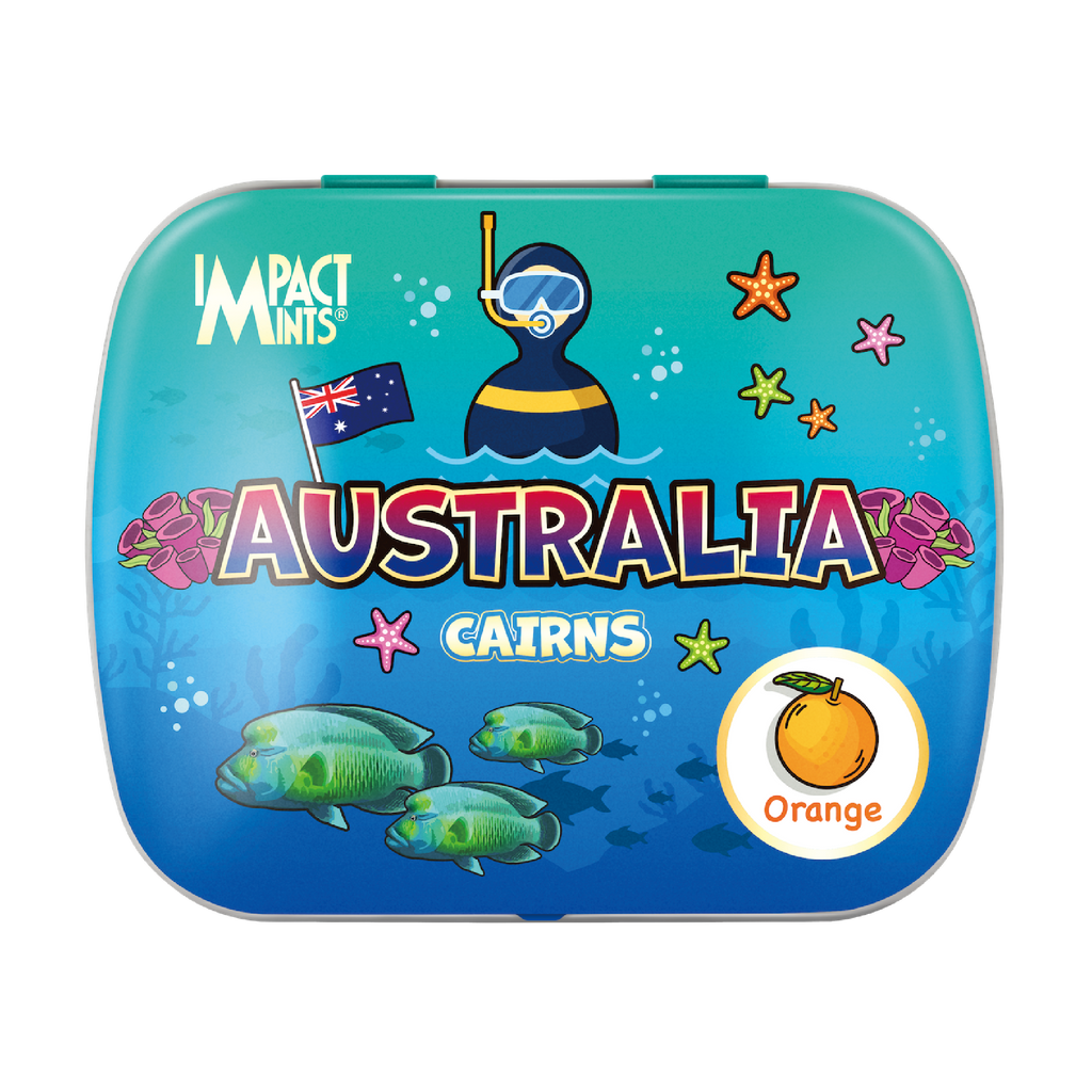 Australia Cairns Landmark Impact Mints Candy Tin - Orange