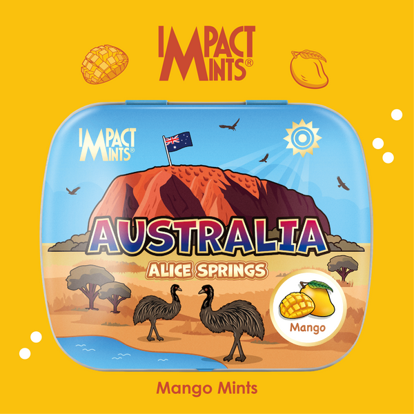 Impact Mints Candy Tin Mango Alice Springs Landmark