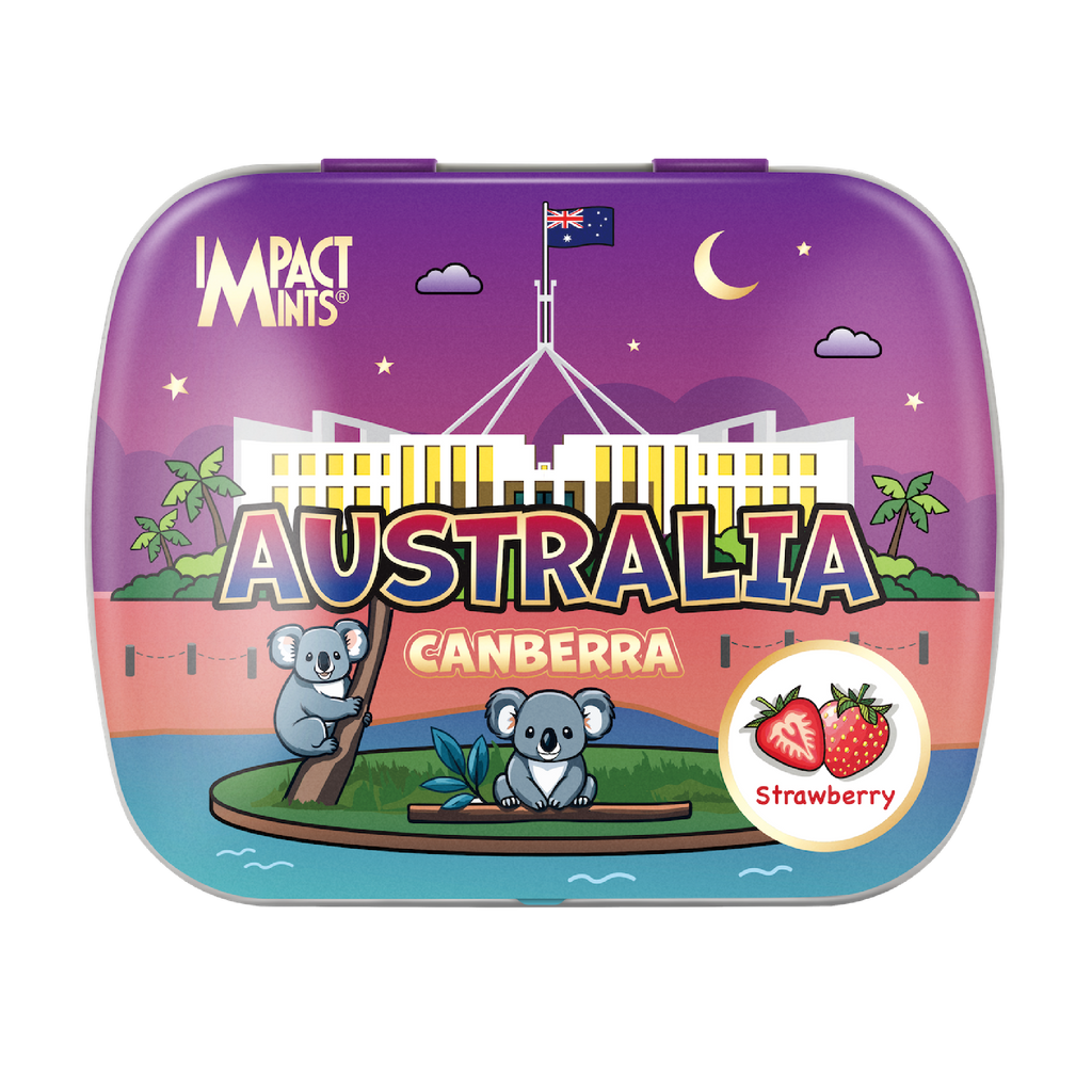 Australia Canberra Landmark Impact Mints Candy Tin - Straw\