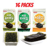 Korean Crispy Seaweed Nori Snacks - Olive Oil, Sesame Oil, Green Flavor 16 packs