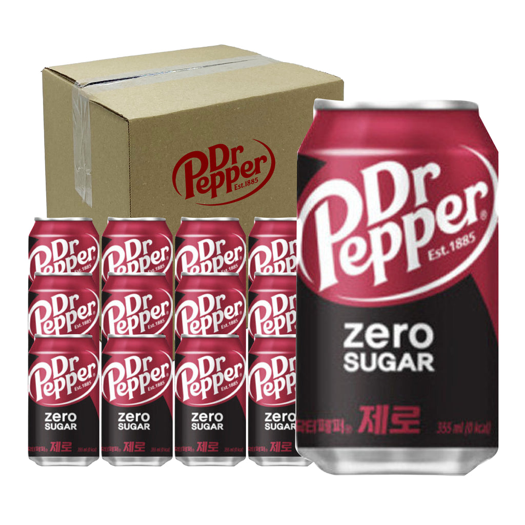 Dr Pepper Original Zero 355ml x 12 Sugar-Free Soft Drink